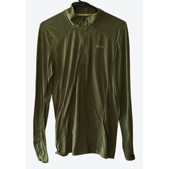 Outdoor Research Women's Medium Long Sleeve 1/4 Zip Baselayer Top Green - Picture 4 of 8
